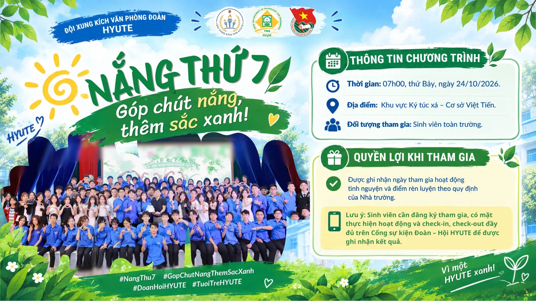NẮNG THỨ 7 – GÓP CHÚT NẮNG, THÊM SẮC XANH!