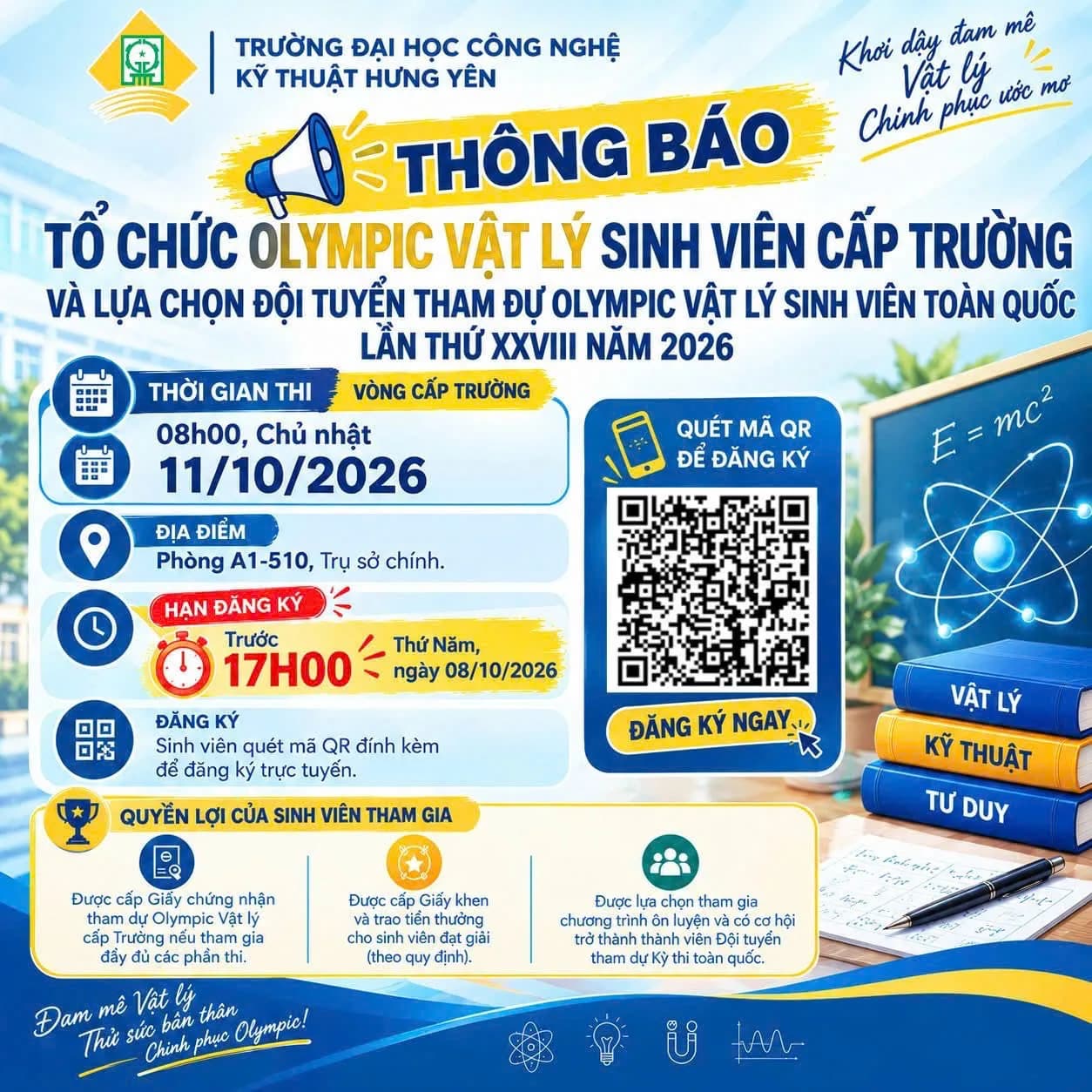 TỔ CHỨC THI OLYMPIC VẬT LÝ CẤP TRƯỜNG